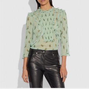 Coach 1941 scribble ruffle blouse